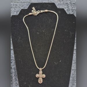 Brighton Silver-Tone Cross Pendant Necklace